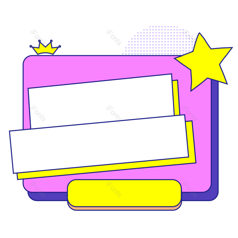 边框图片,卡通元素,对话框PNG,皇冠免抠素材